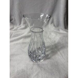 Reed & Barton Miller Rogaska 7" Tempo Crystal Glass Vase with Vertical Cuts Ribb